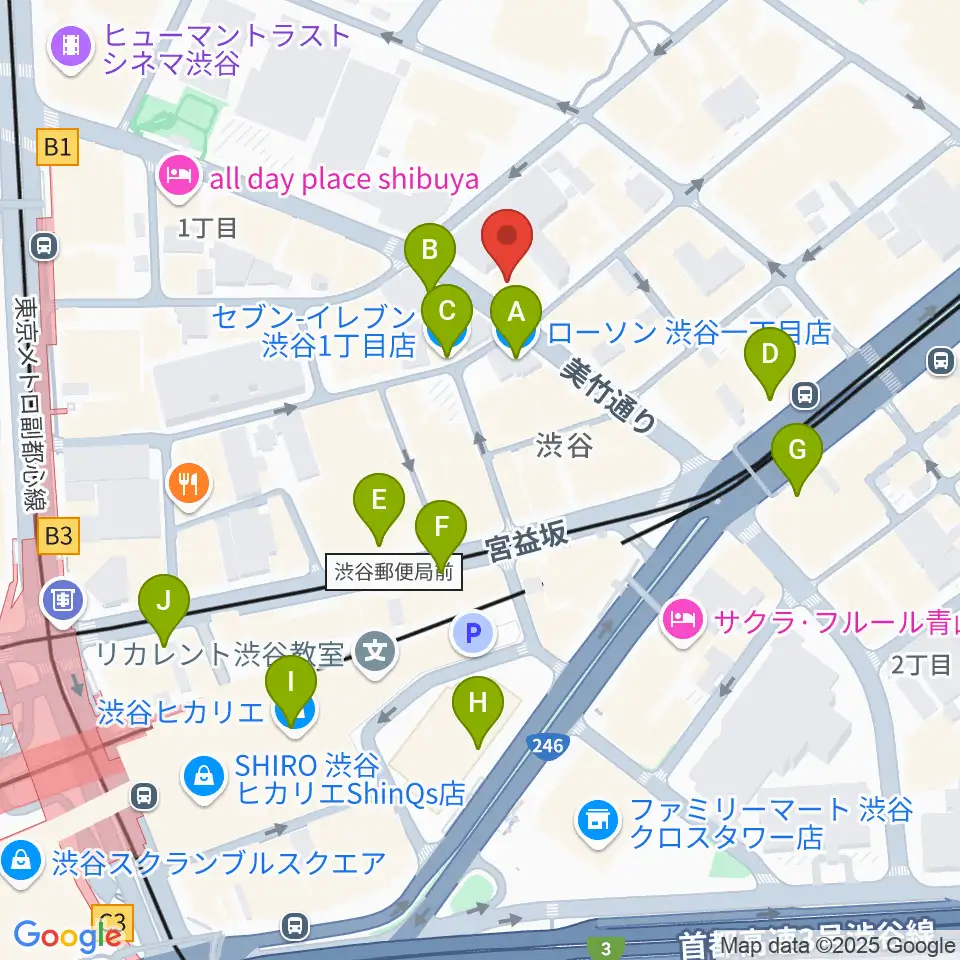 ニコニコギターズ周辺のコンビニエンスストア一覧地図