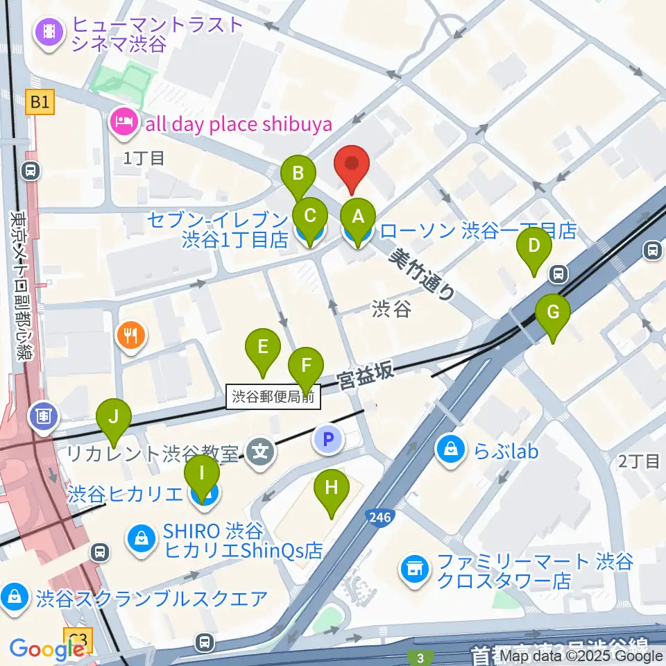 ニコニコギターズ周辺のコンビニエンスストア一覧地図