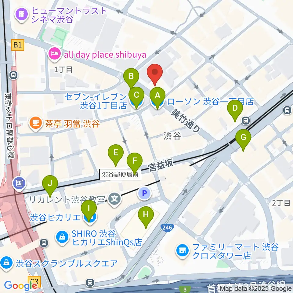 ニコニコギターズ周辺のコンビニエンスストア一覧地図