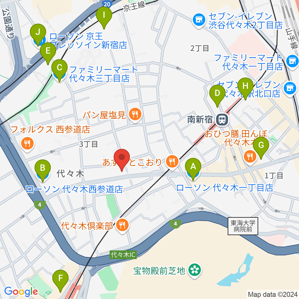 オープンエアースタジオ周辺のコンビニエンスストア一覧地図