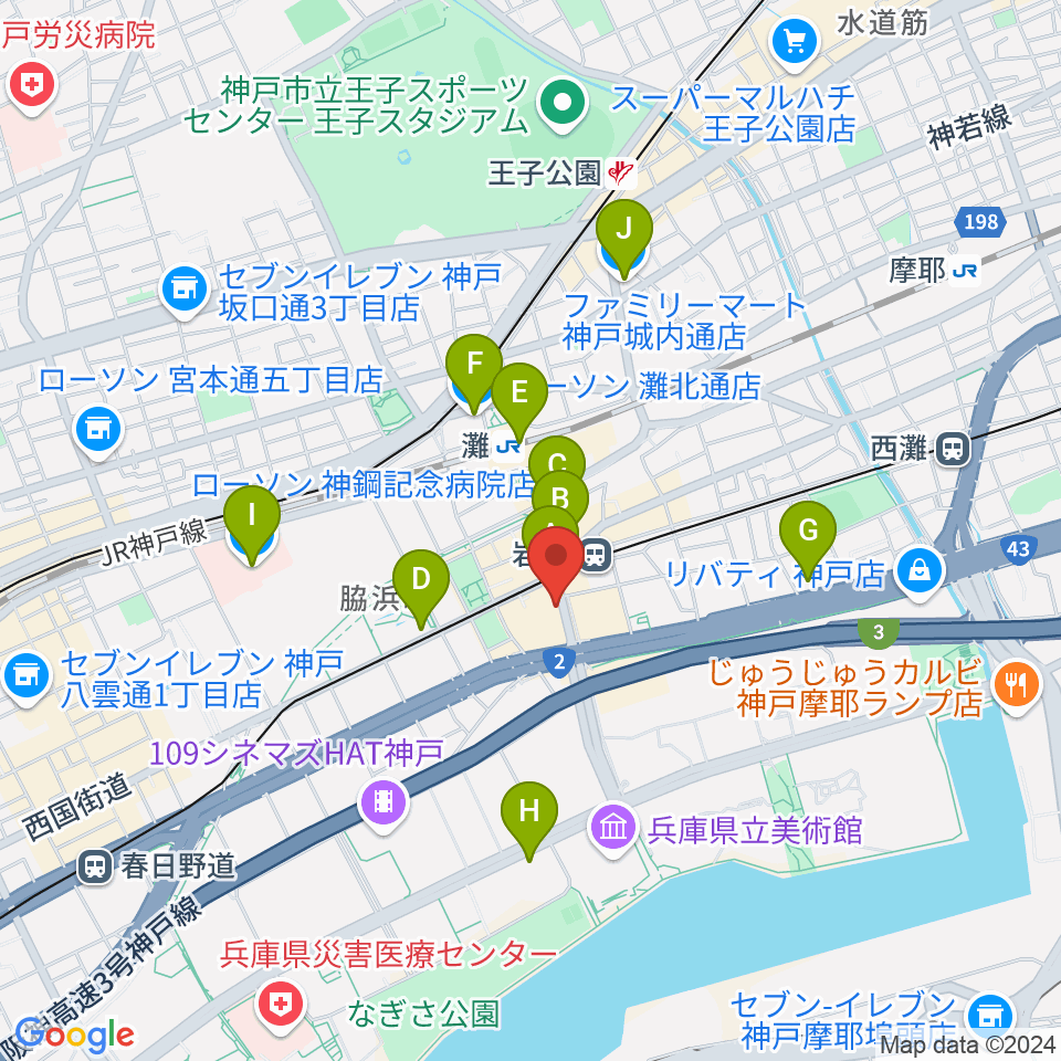 ゼーレ弦楽器工房周辺のコンビニエンスストア一覧地図