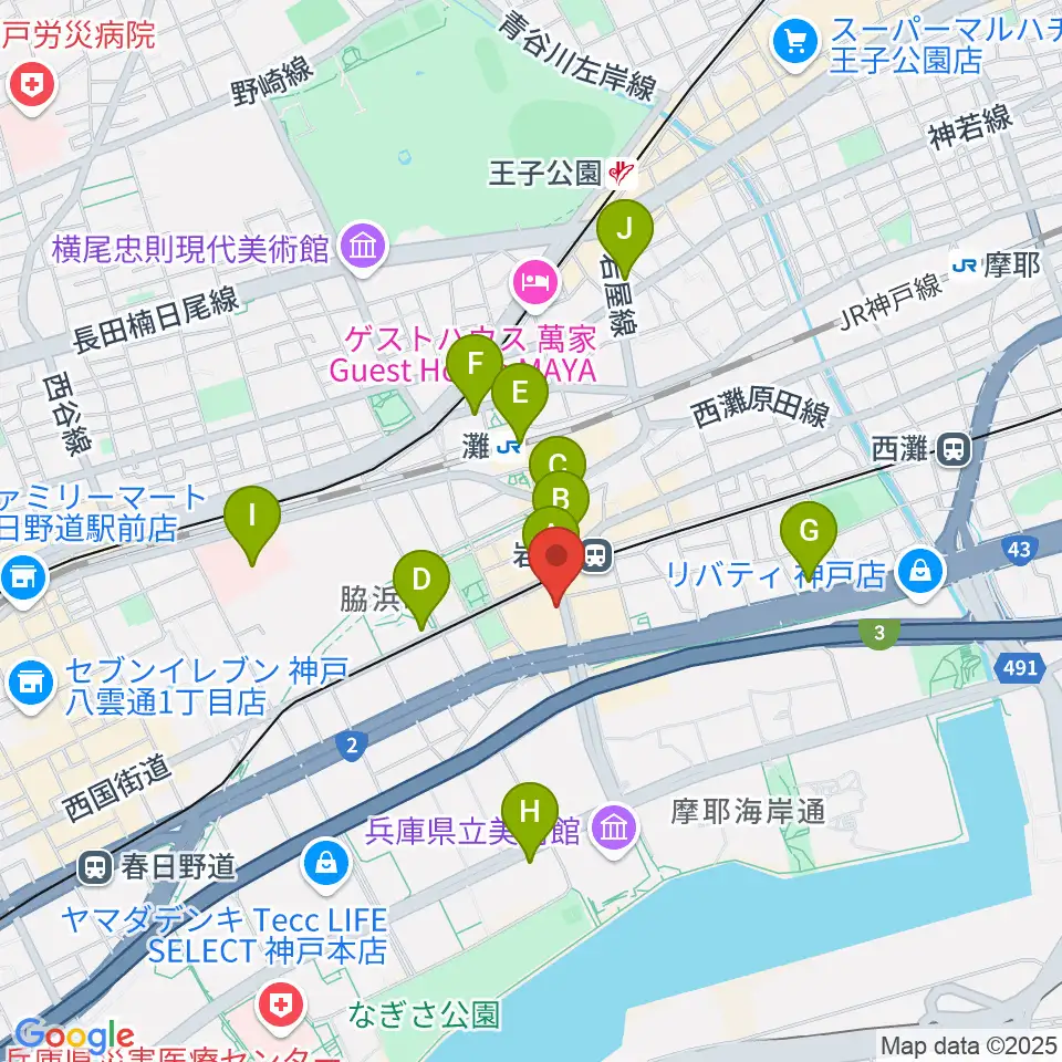 ゼーレ弦楽器工房周辺のコンビニエンスストア一覧地図