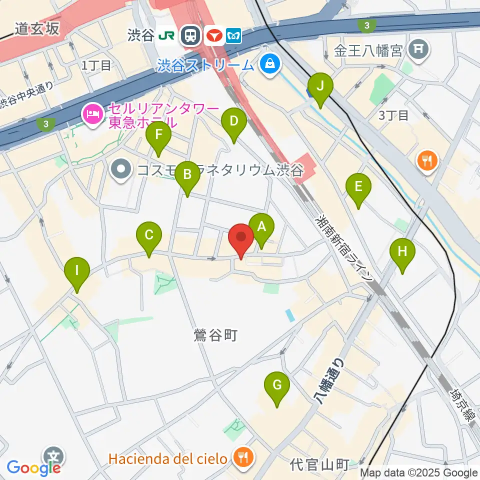 楽器レンタルドットコム周辺のコンビニエンスストア一覧地図