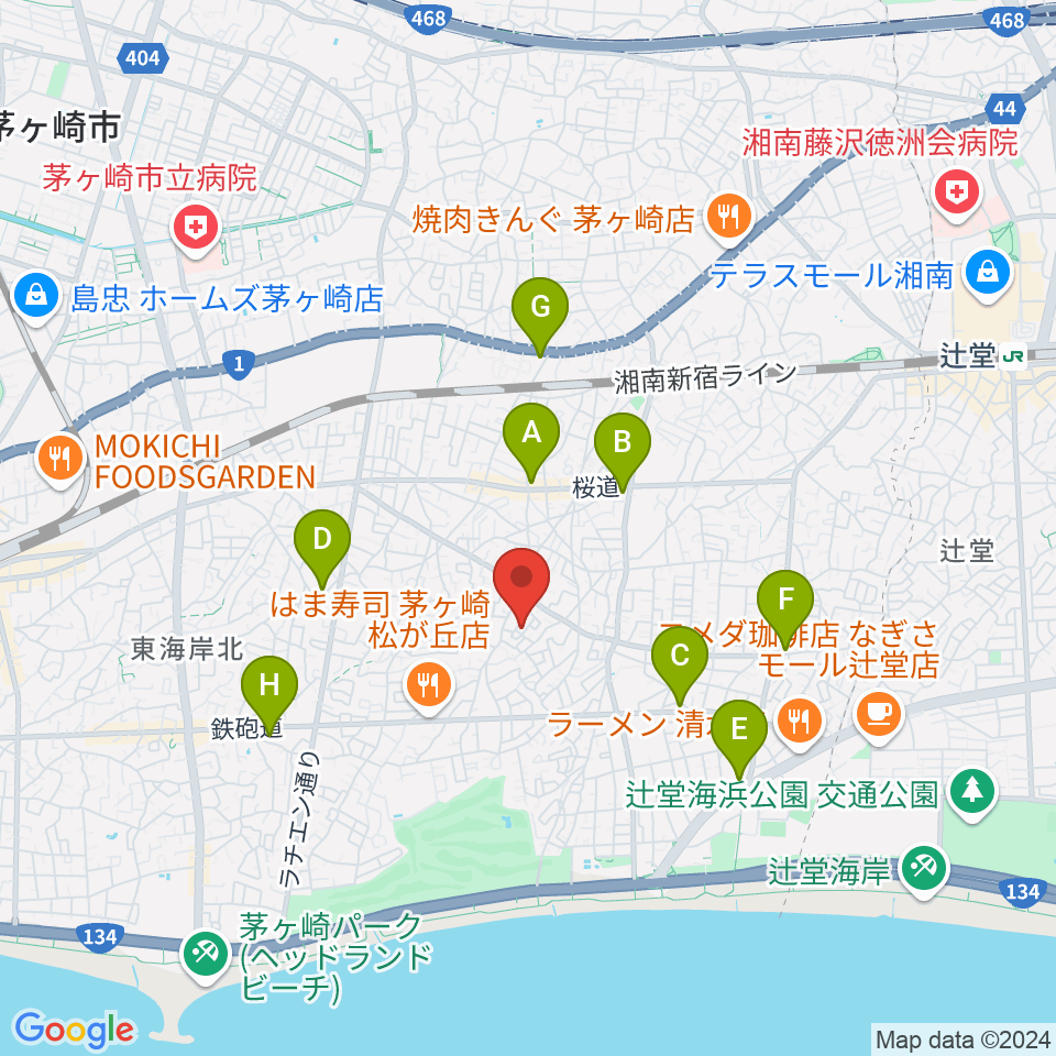 カホン工房 茅ヶ崎カホン周辺のコンビニエンスストア一覧地図