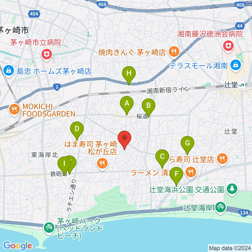 カホン工房 茅ヶ崎カホン周辺のコンビニエンスストア一覧地図