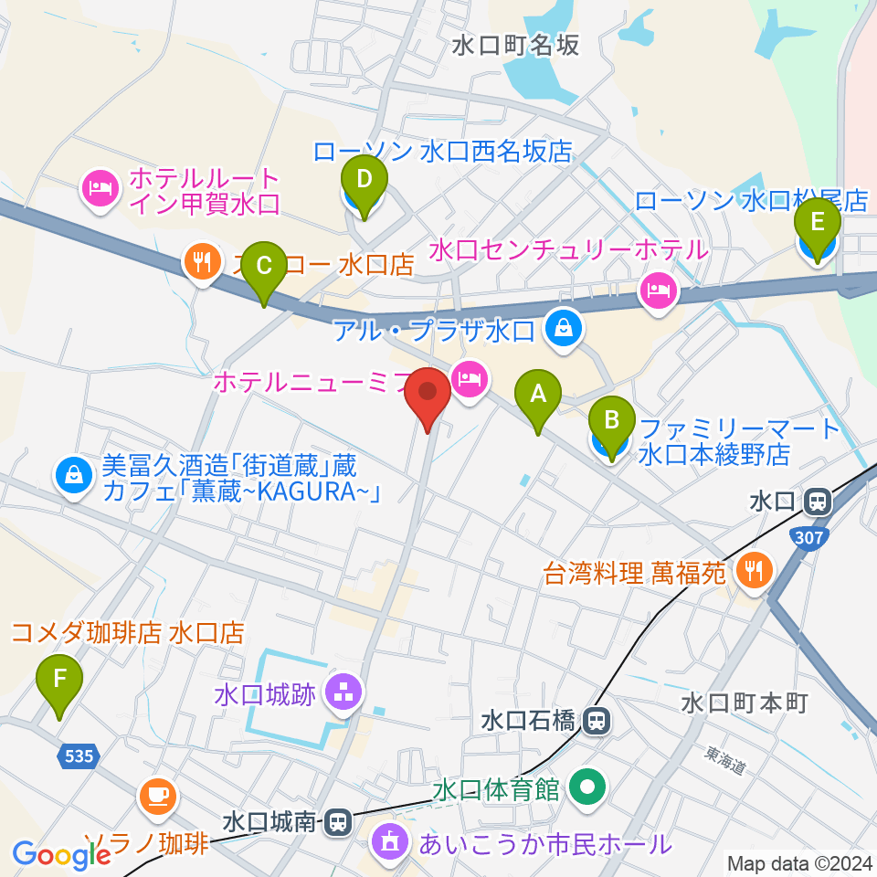 サンクス楽器周辺のコンビニエンスストア一覧地図