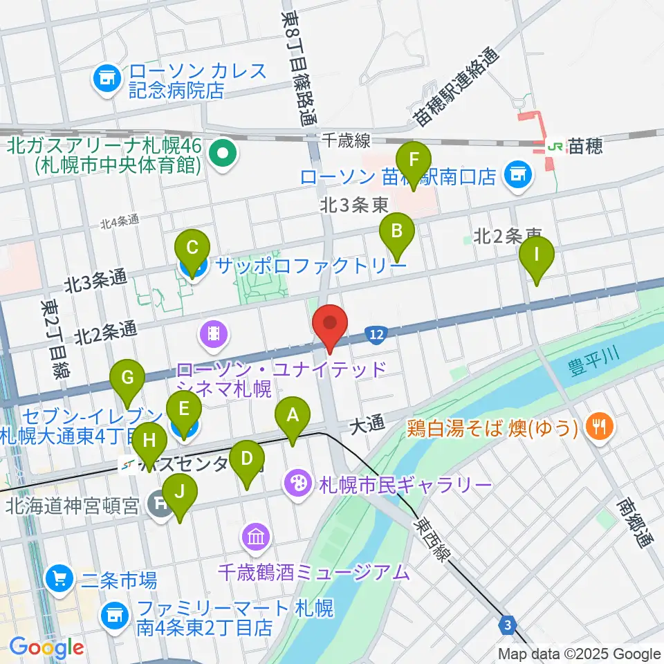 アトリエ・ビー・ウィンド周辺のコンビニエンスストア一覧地図