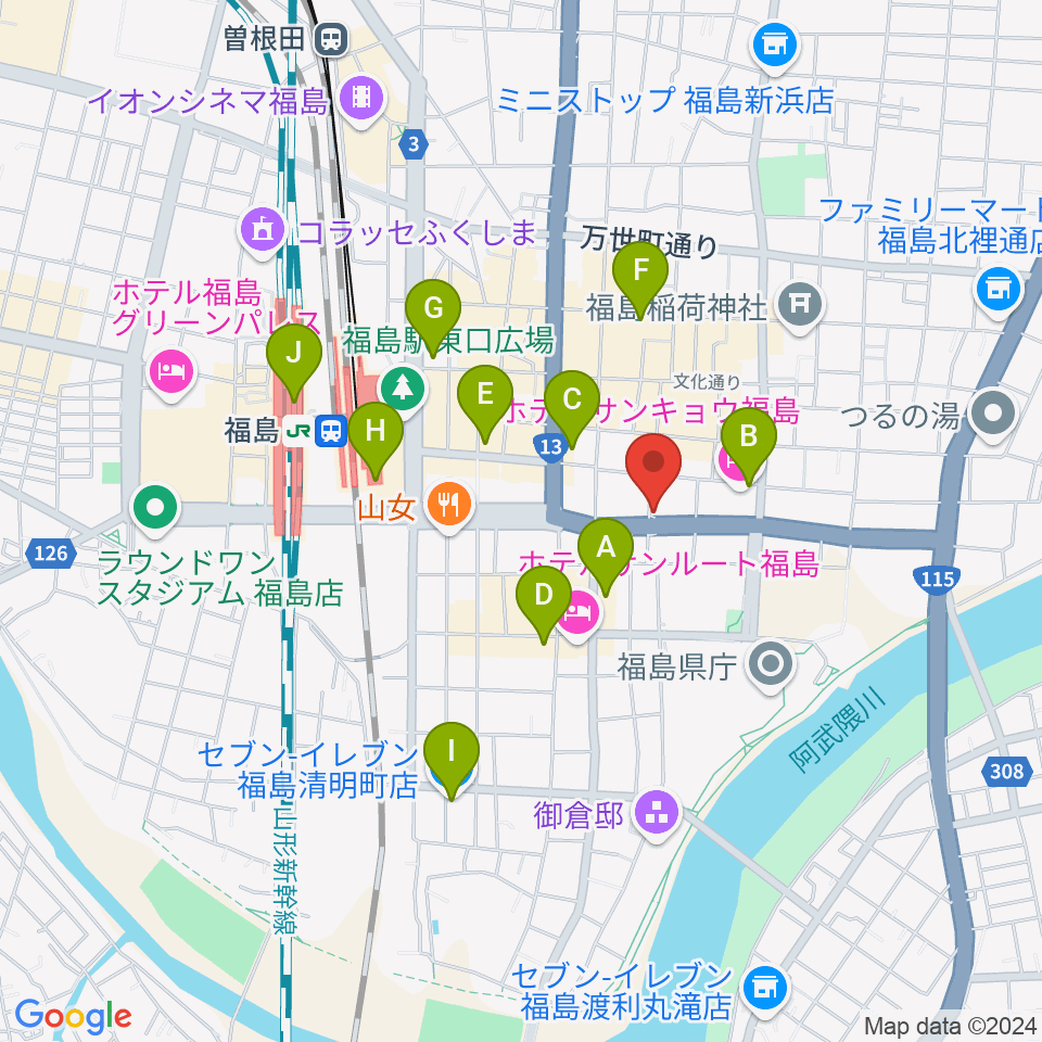 アイヴィー楽器周辺のコンビニエンスストア一覧地図