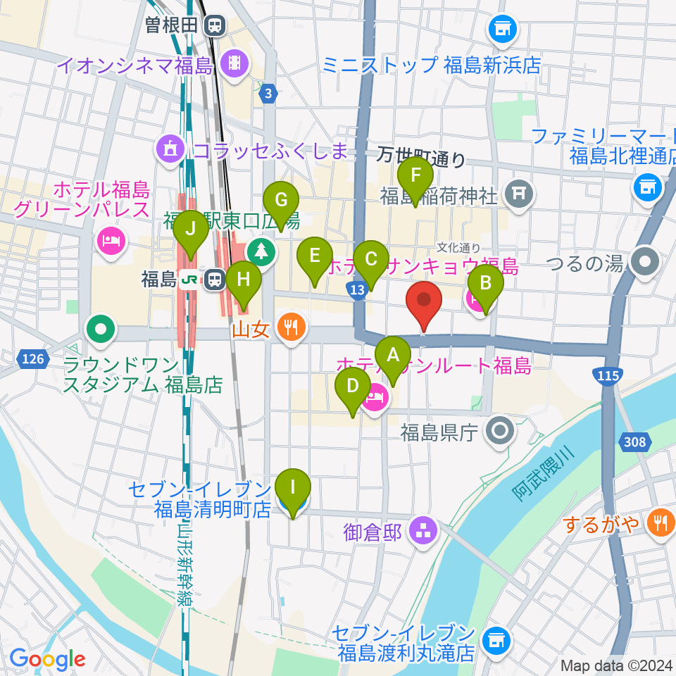 アイヴィー楽器周辺のコンビニエンスストア一覧地図