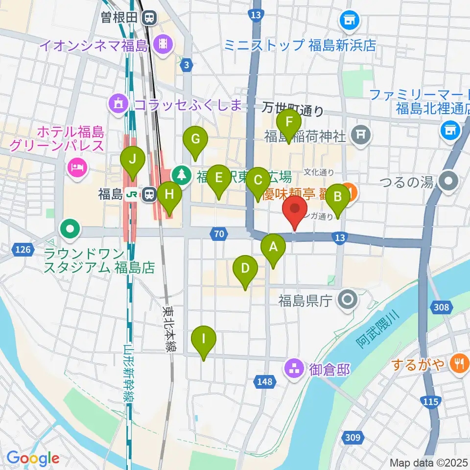 アイヴィー楽器周辺のコンビニエンスストア一覧地図
