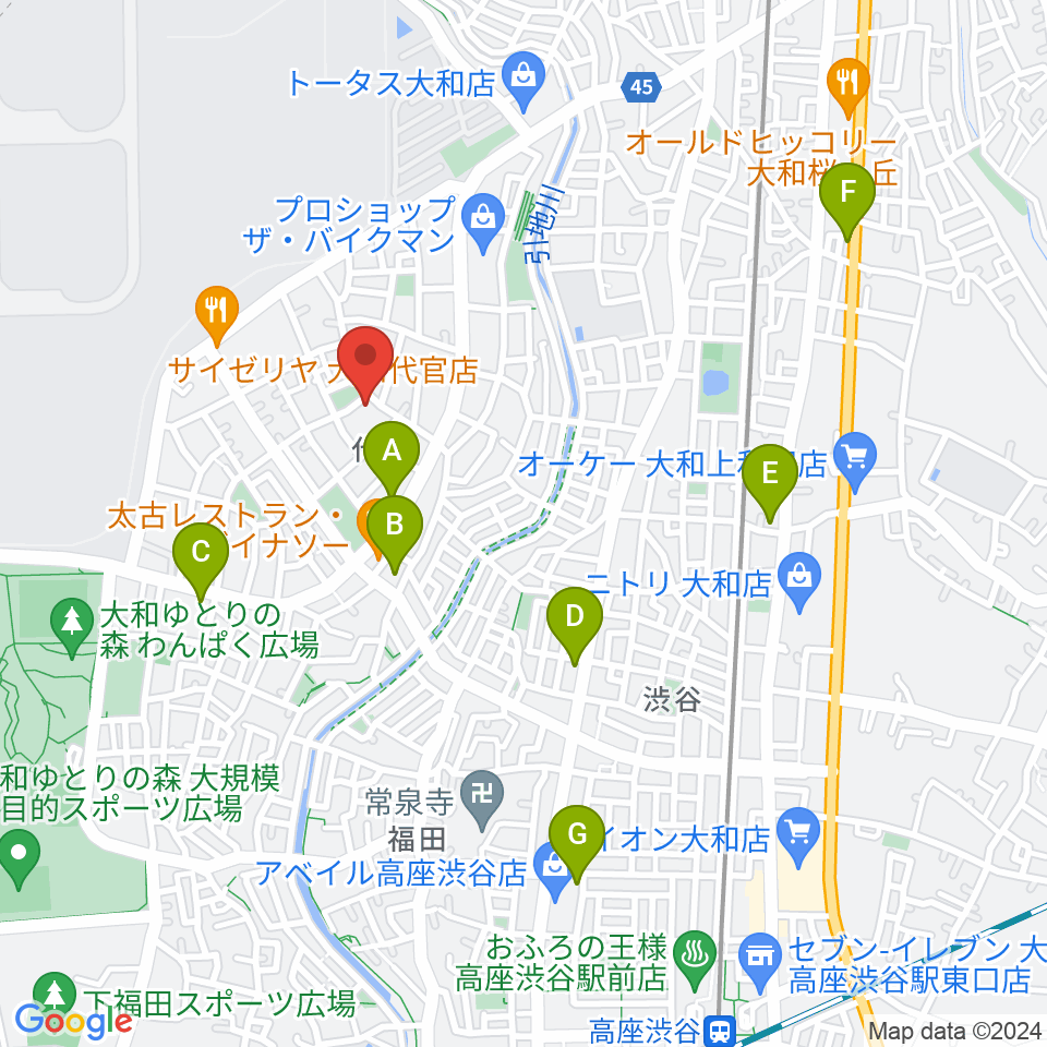 Gottsu周辺のコンビニエンスストア一覧地図