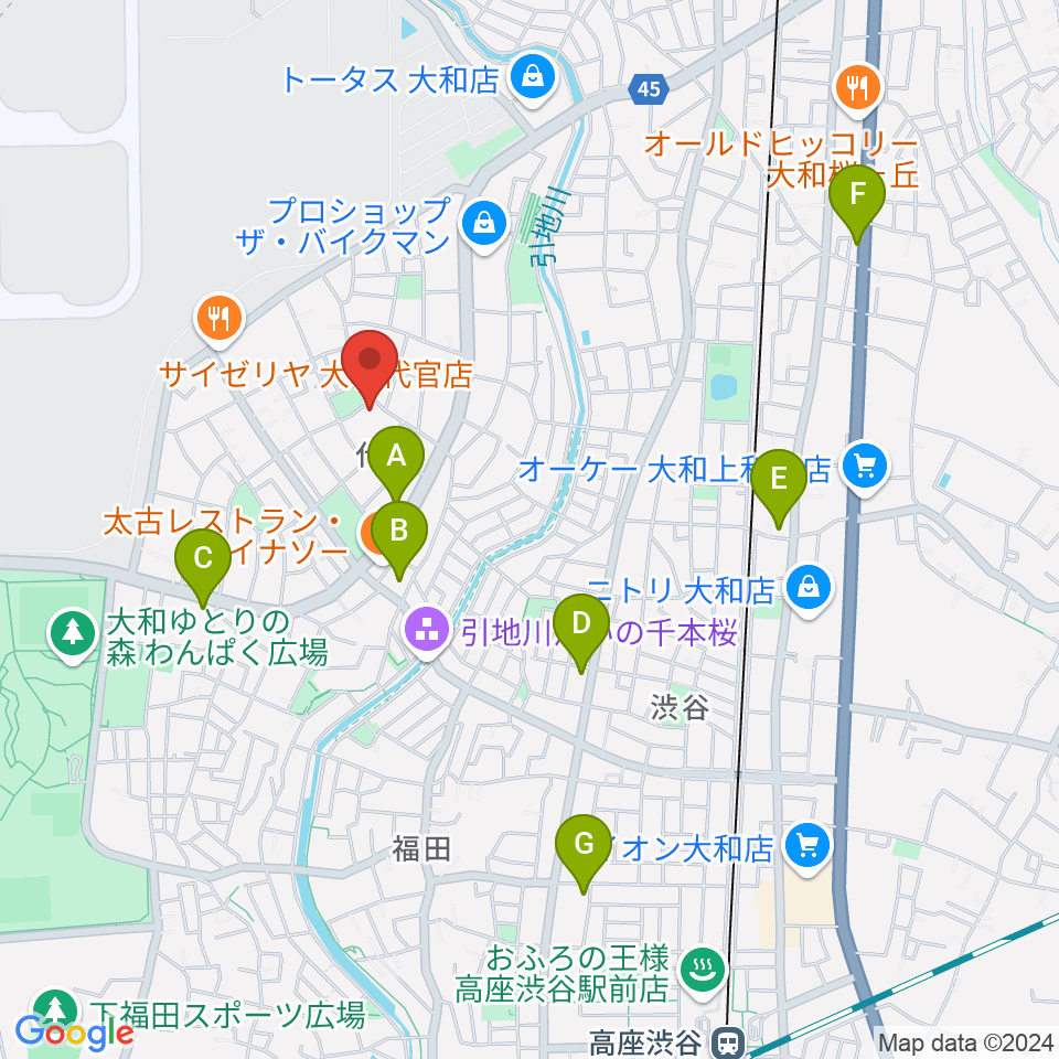 Gottsu周辺のコンビニエンスストア一覧地図