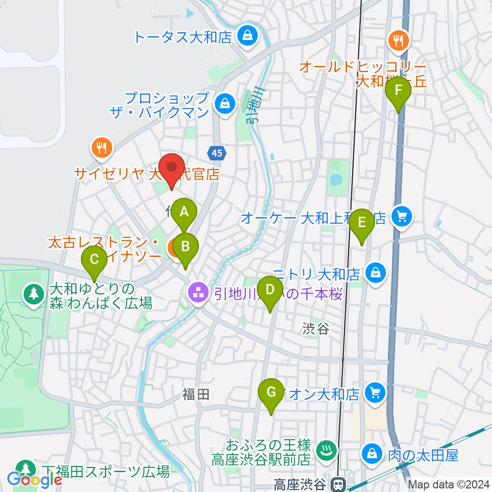 Gottsu周辺のコンビニエンスストア一覧地図