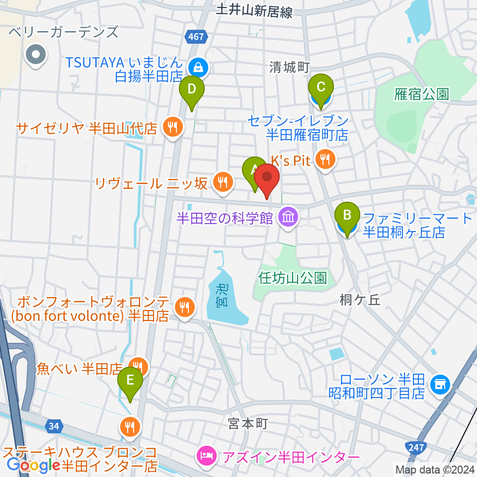 ピアノガーデンマツイシ周辺のコンビニエンスストア一覧地図