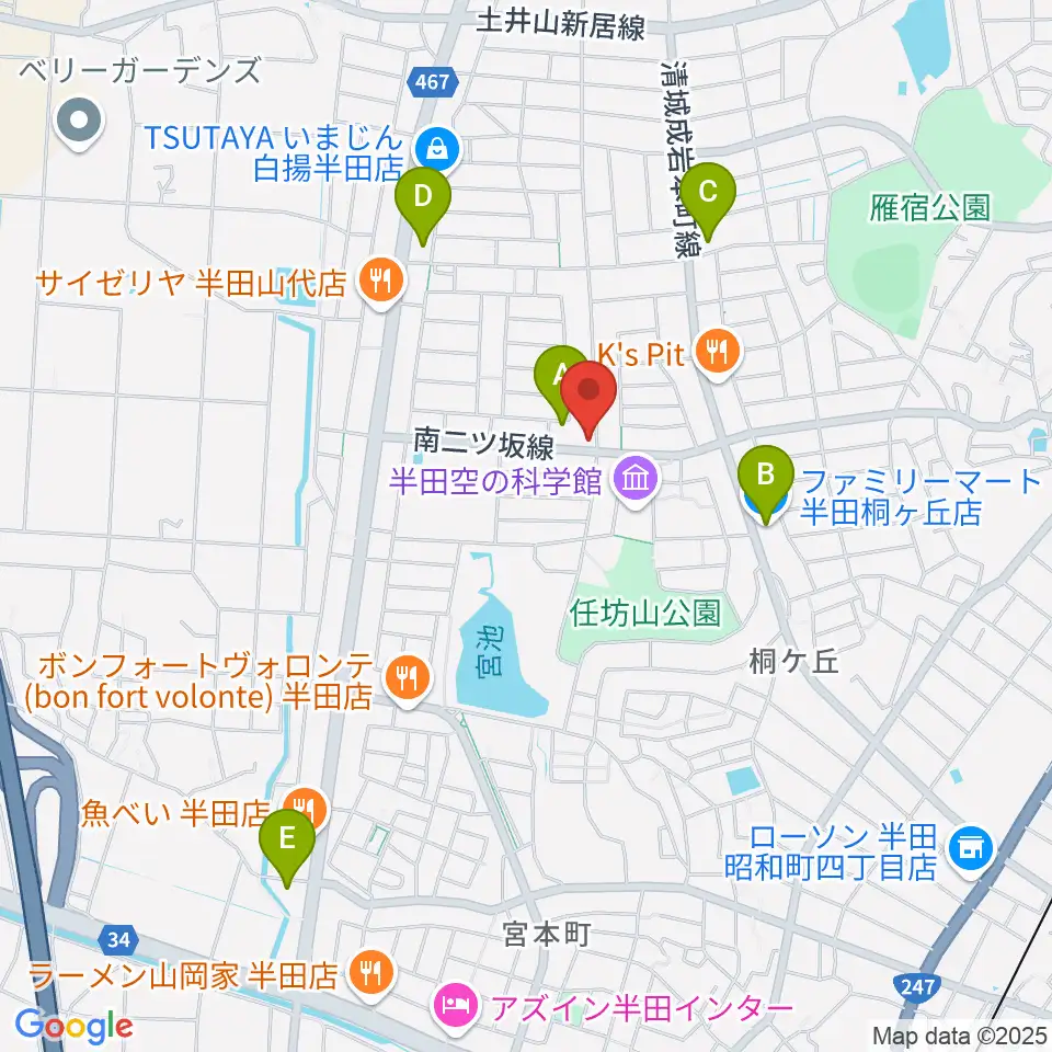 ピアノガーデンマツイシ周辺のコンビニエンスストア一覧地図