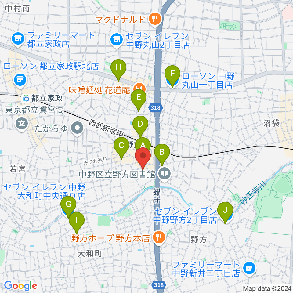 Custom Shop CANOPUS周辺のコンビニエンスストア一覧地図