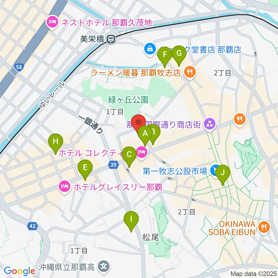ちんだみ三線店 沖縄本店周辺のコンビニエンスストア一覧地図