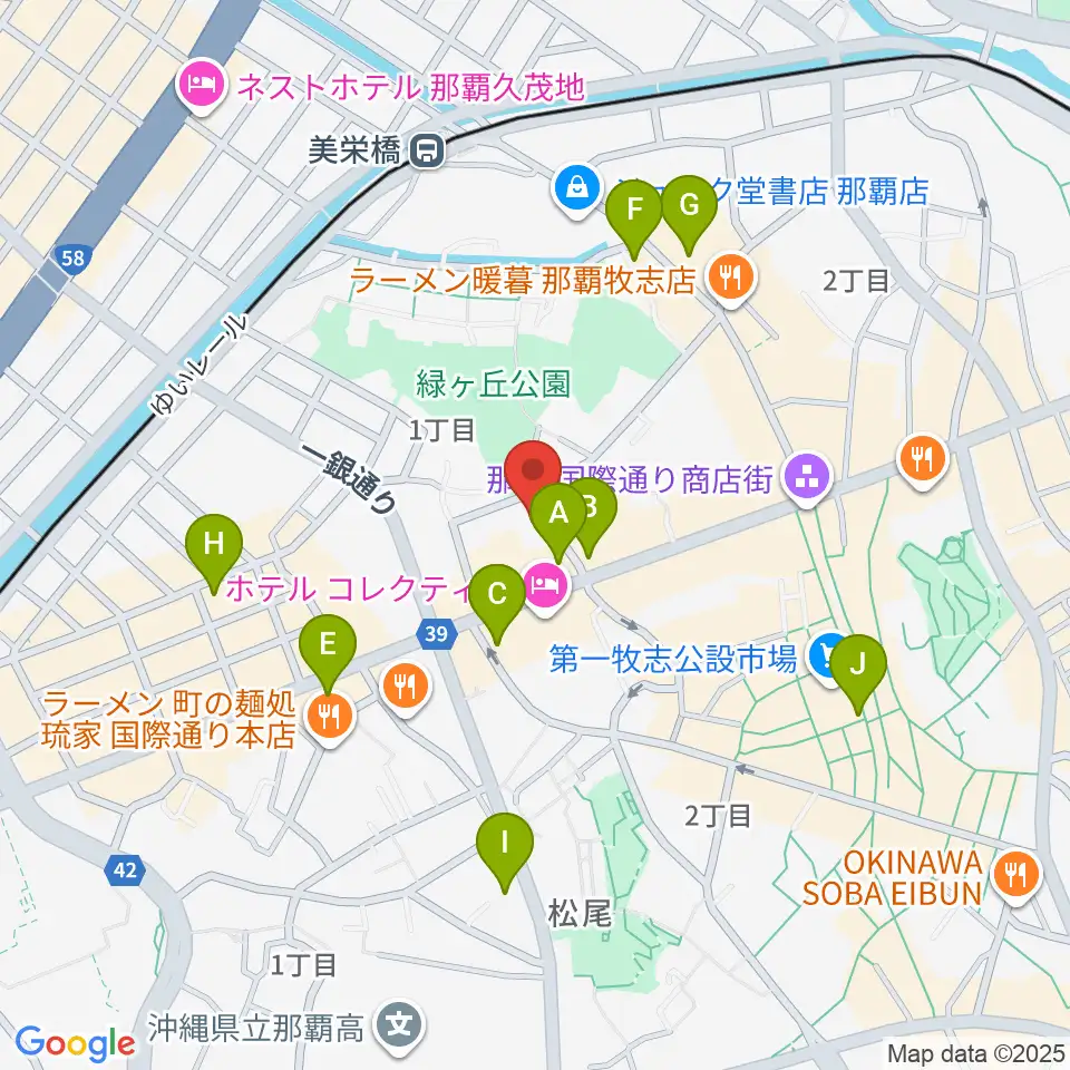 ちんだみ三線店 沖縄本店周辺のコンビニエンスストア一覧地図