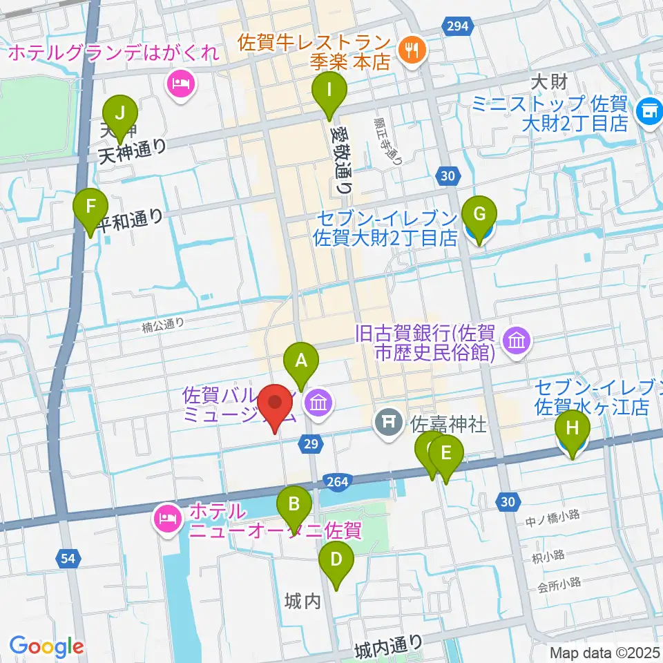 中央楽器 佐賀本店周辺のコンビニエンスストア一覧地図