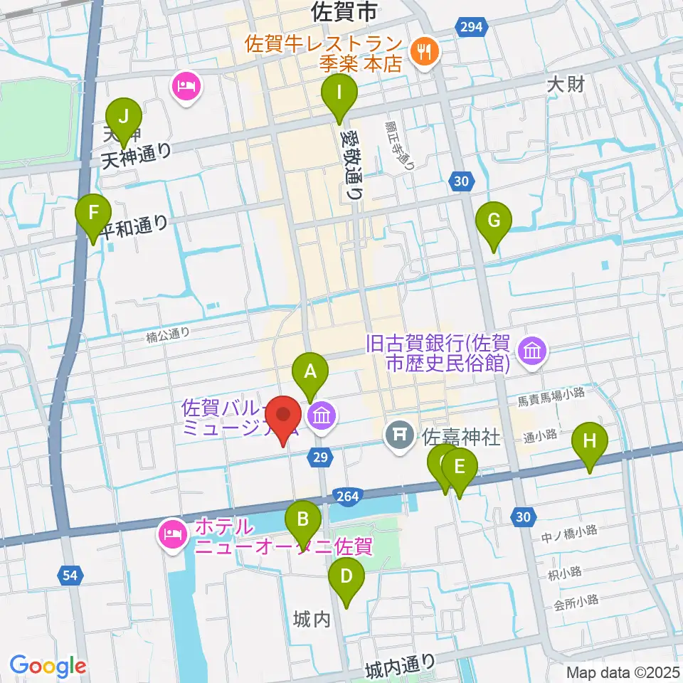 中央楽器 佐賀本店周辺のコンビニエンスストア一覧地図