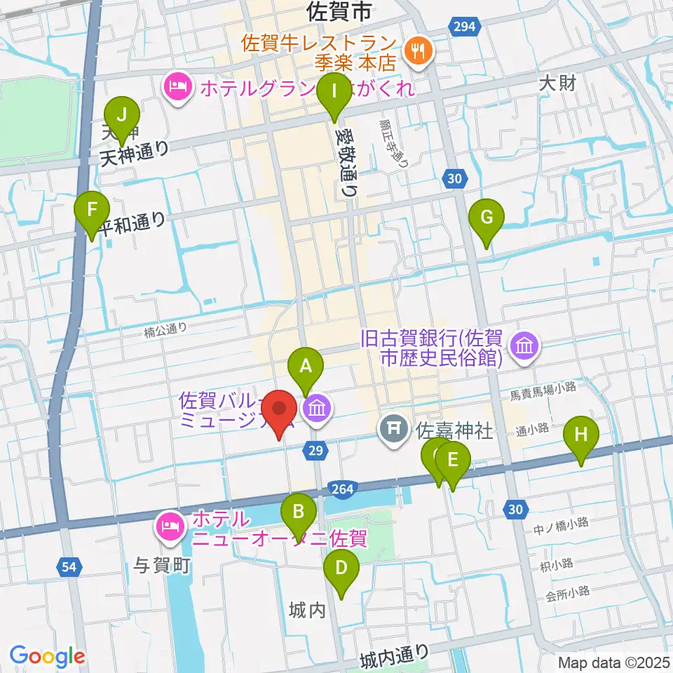 中央楽器 佐賀本店周辺のコンビニエンスストア一覧地図