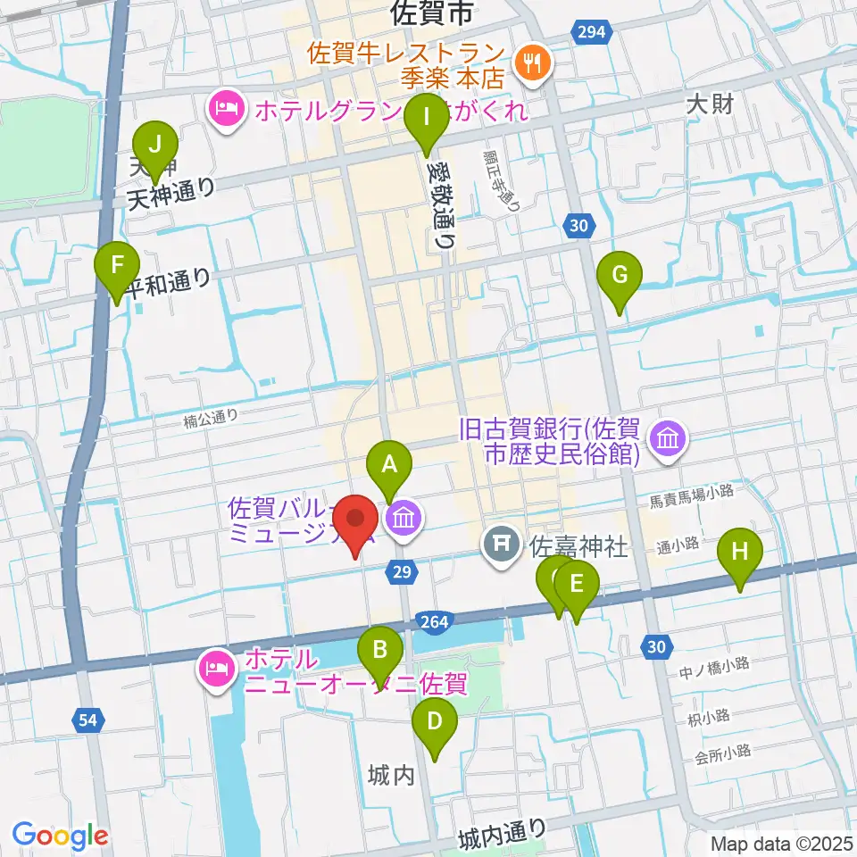 中央楽器 佐賀本店周辺のコンビニエンスストア一覧地図