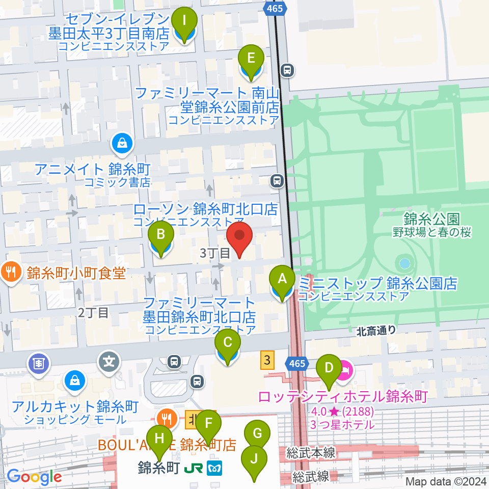 ザ・クラリネットショップ周辺のコンビニエンスストア一覧地図