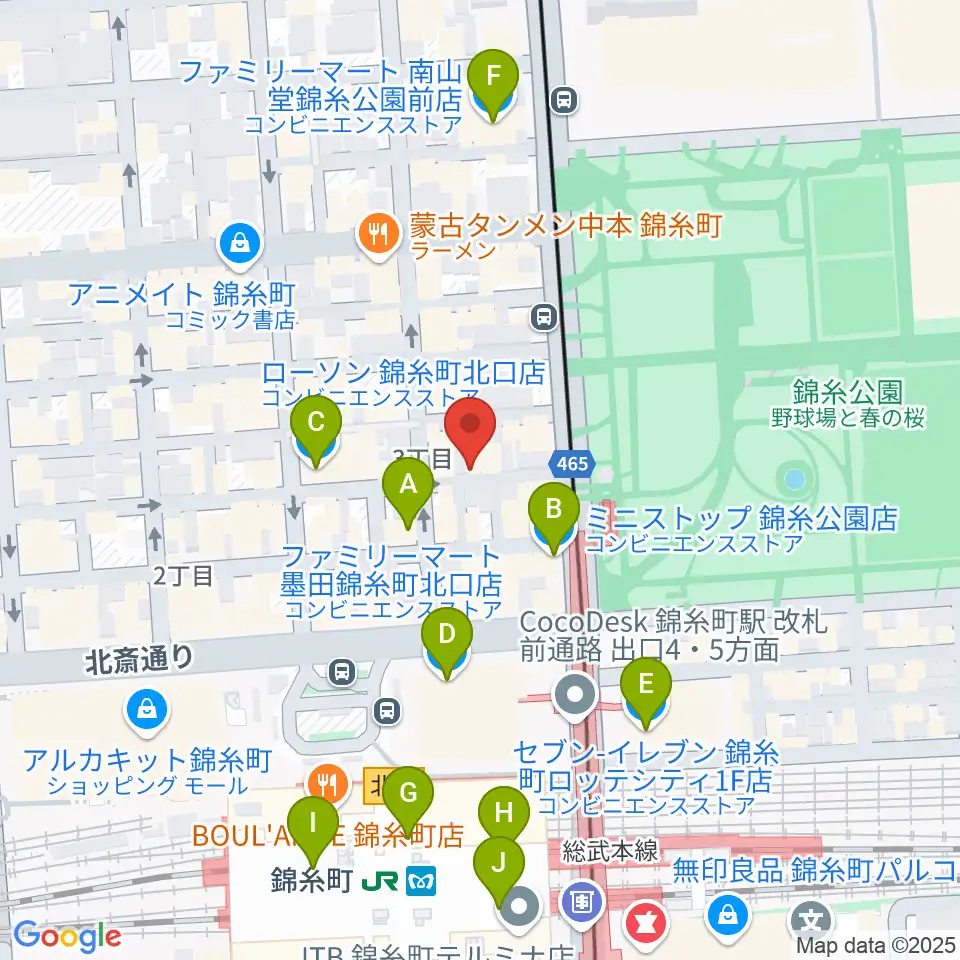 ザ・クラリネットショップ周辺のコンビニエンスストア一覧地図