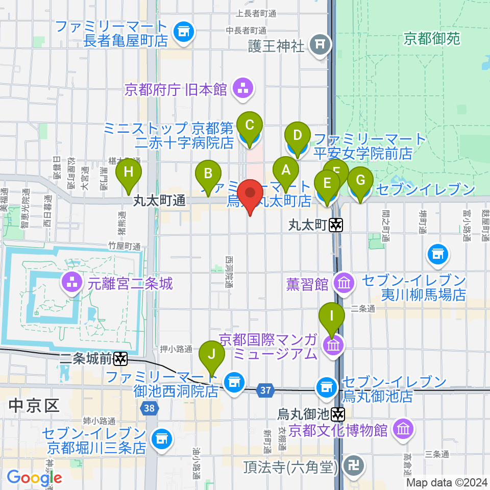 ライトニン周辺のコンビニエンスストア一覧地図