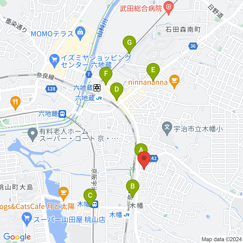 ふたば楽器店周辺のコンビニエンスストア一覧地図