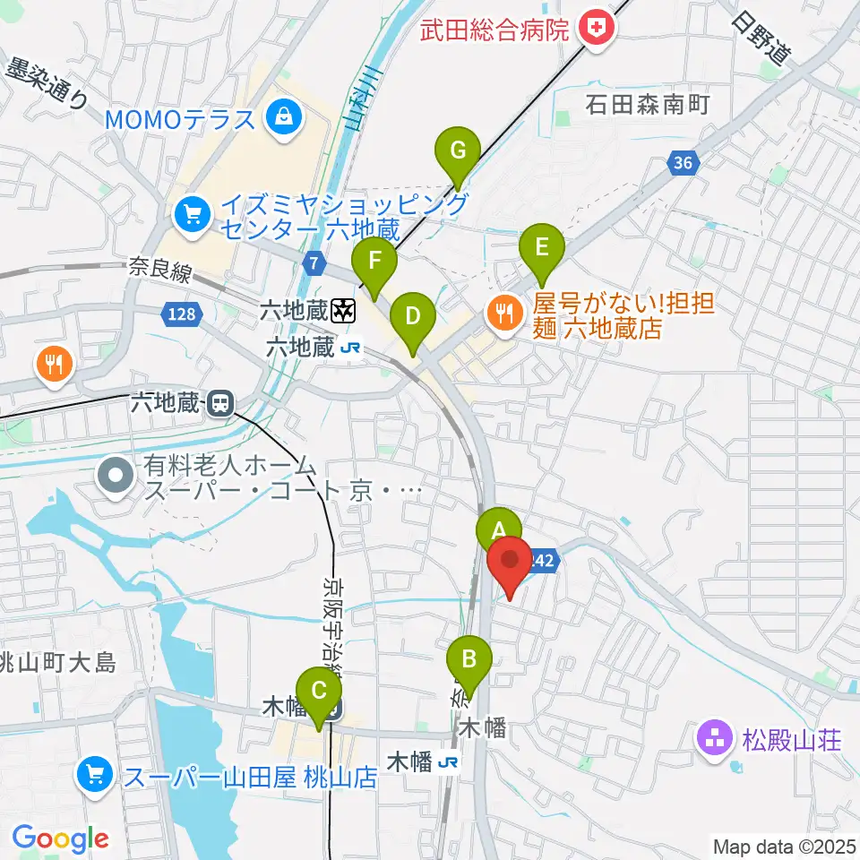 ふたば楽器店周辺のコンビニエンスストア一覧地図