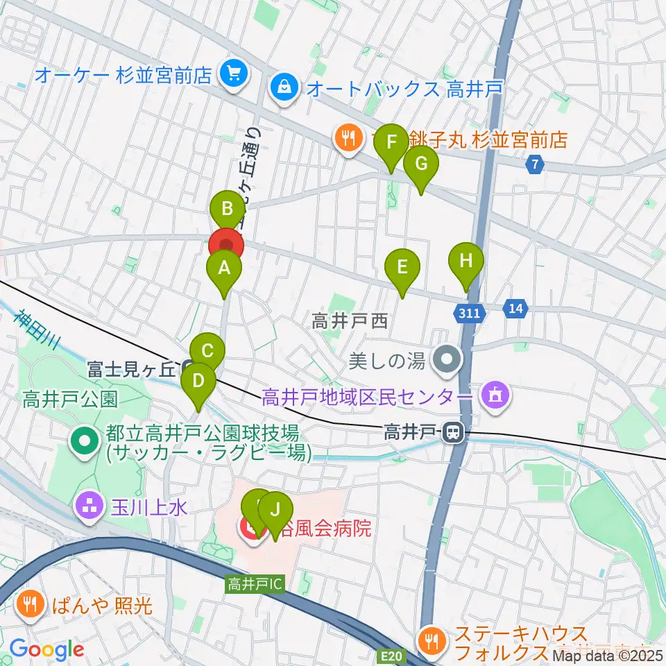 ドラムプロショップ GATEWAY周辺のコンビニエンスストア一覧地図
