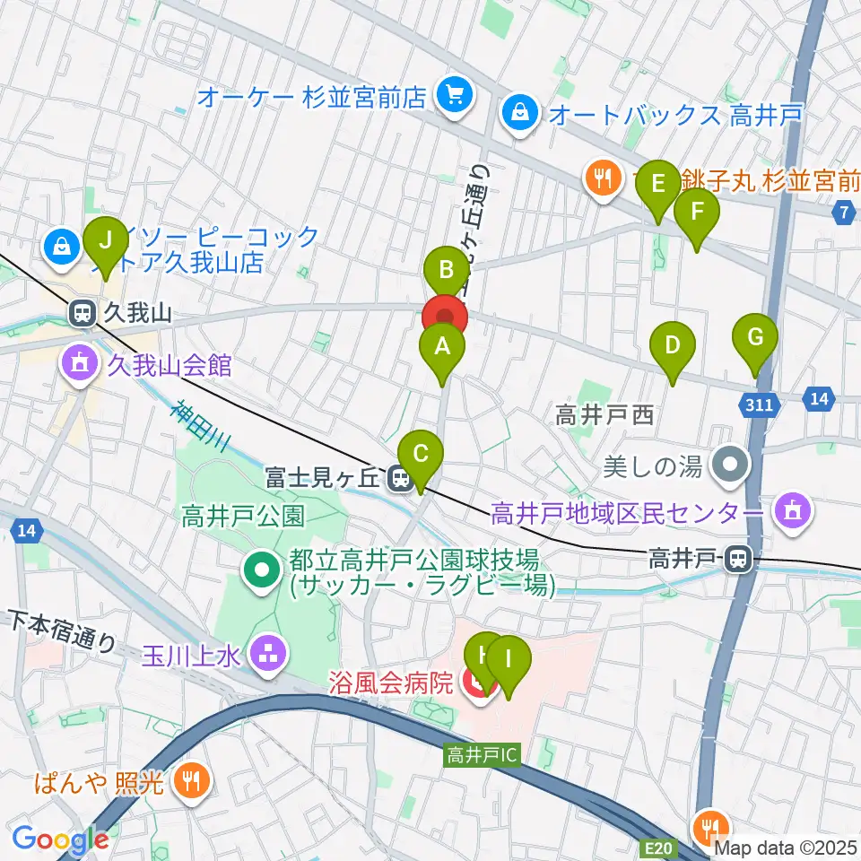 ドラムプロショップ GATEWAY周辺のコンビニエンスストア一覧地図