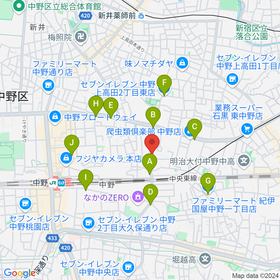 リペアショップPINE周辺のコンビニエンスストア一覧地図