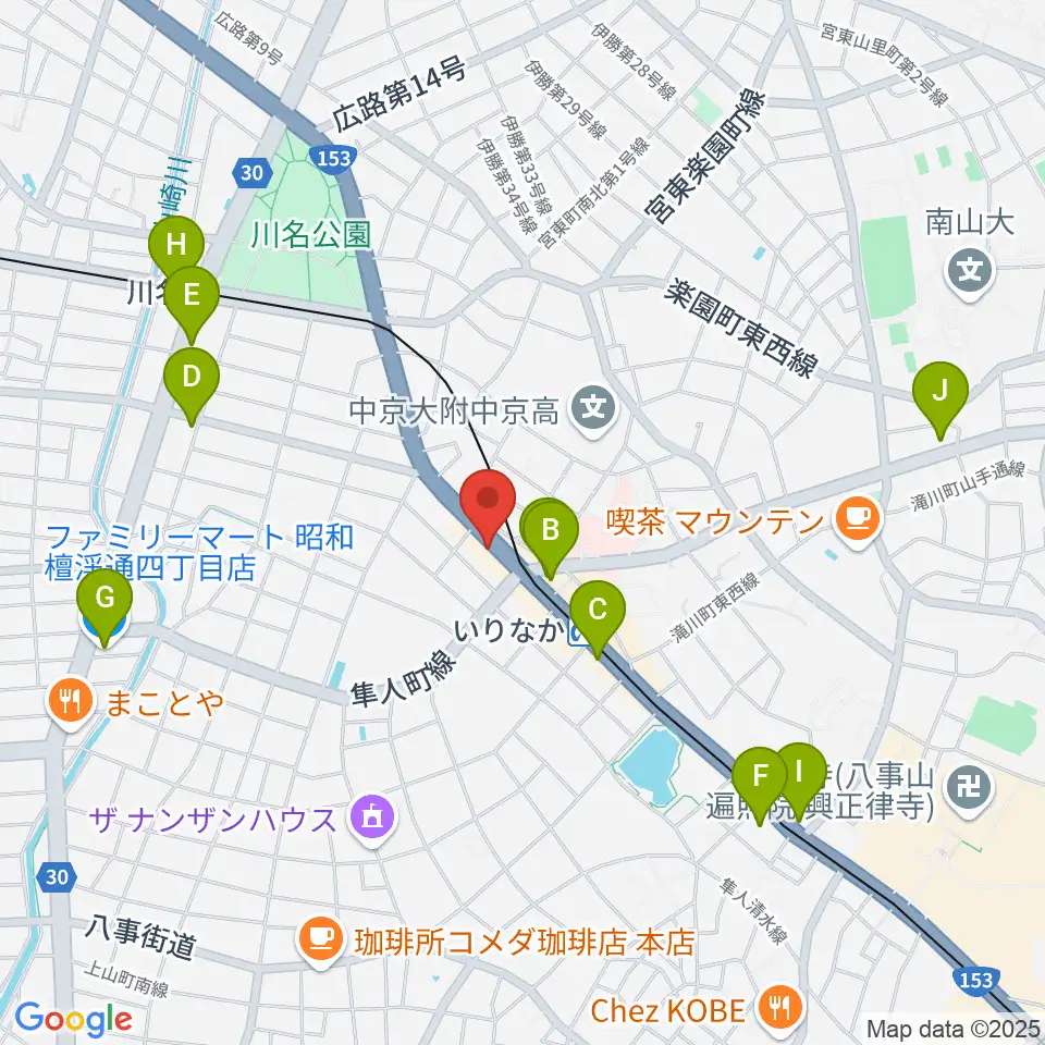 ギターショップTWO TONE周辺のコンビニエンスストア一覧地図