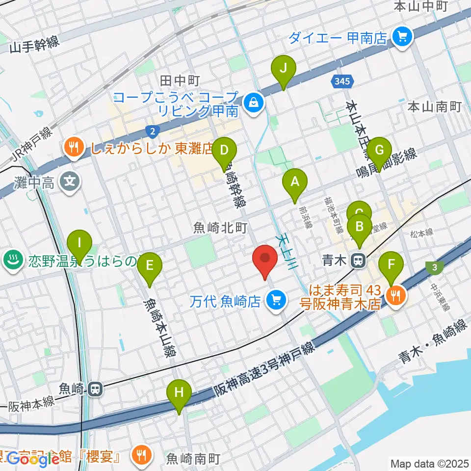 グランド楽器周辺のコンビニエンスストア一覧地図