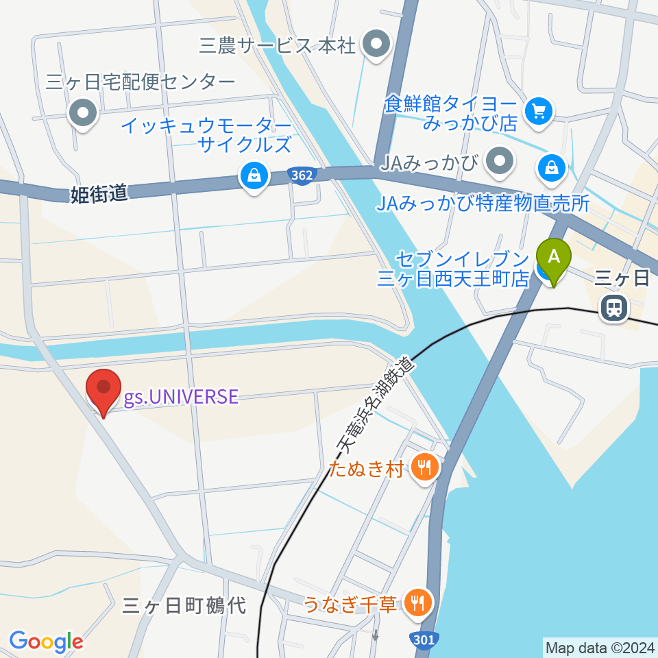 guitar shop UNIVERSE周辺のコンビニエンスストア一覧地図