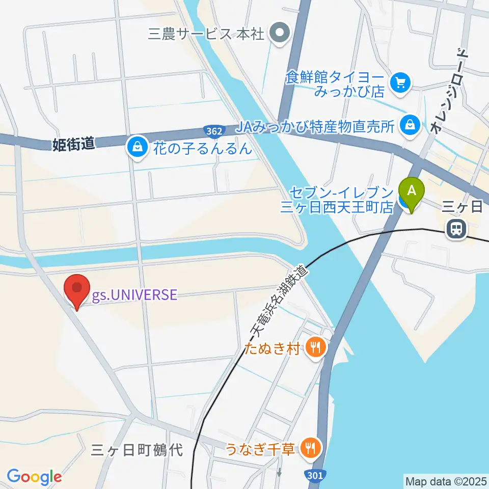 guitar shop UNIVERSE周辺のコンビニエンスストア一覧地図