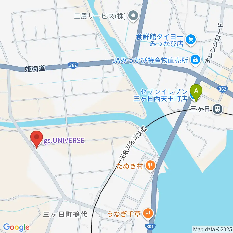 guitar shop UNIVERSE周辺のコンビニエンスストア一覧地図