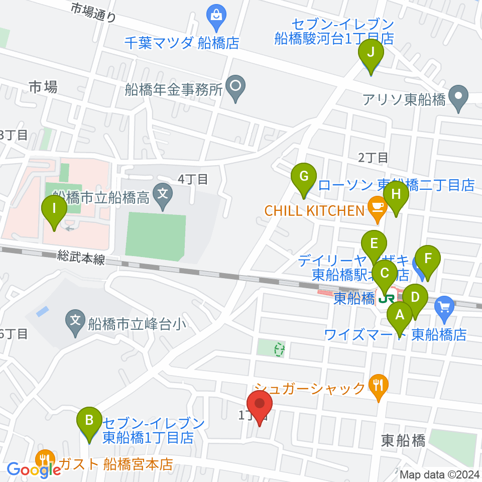 GUITAR LAB周辺のコンビニエンスストア一覧地図