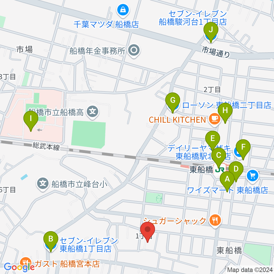 GUITAR LAB周辺のコンビニエンスストア一覧地図