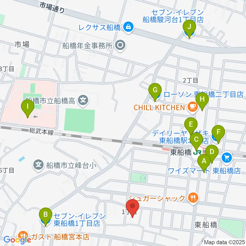 GUITAR LAB周辺のコンビニエンスストア一覧地図