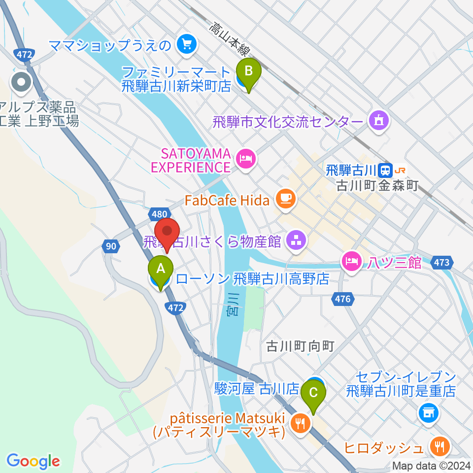 ギターのナカムラ周辺のコンビニエンスストア一覧地図