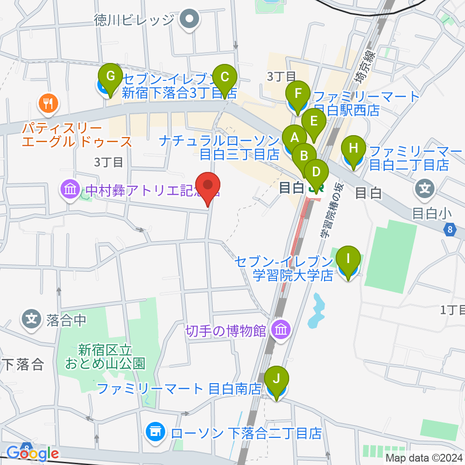 ギタルラ社 東京古典楽器センター周辺のコンビニエンスストア一覧地図