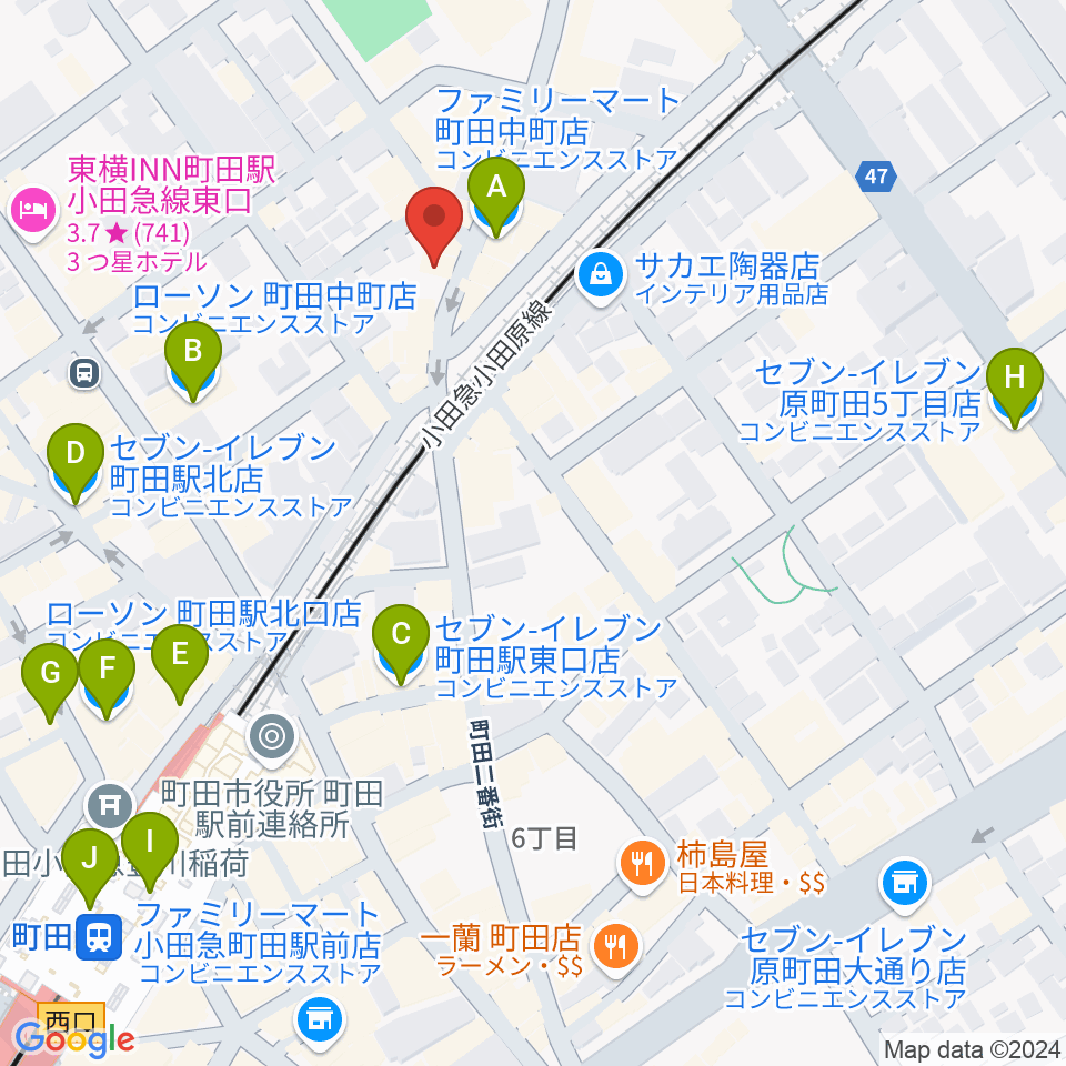 ミリメーターズミュージック周辺のコンビニエンスストア一覧地図