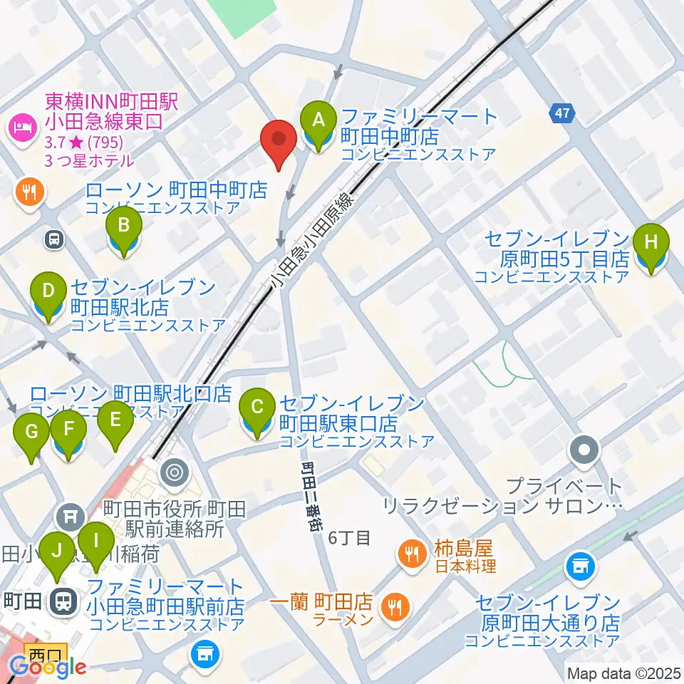 ミリメーターズミュージック周辺のコンビニエンスストア一覧地図