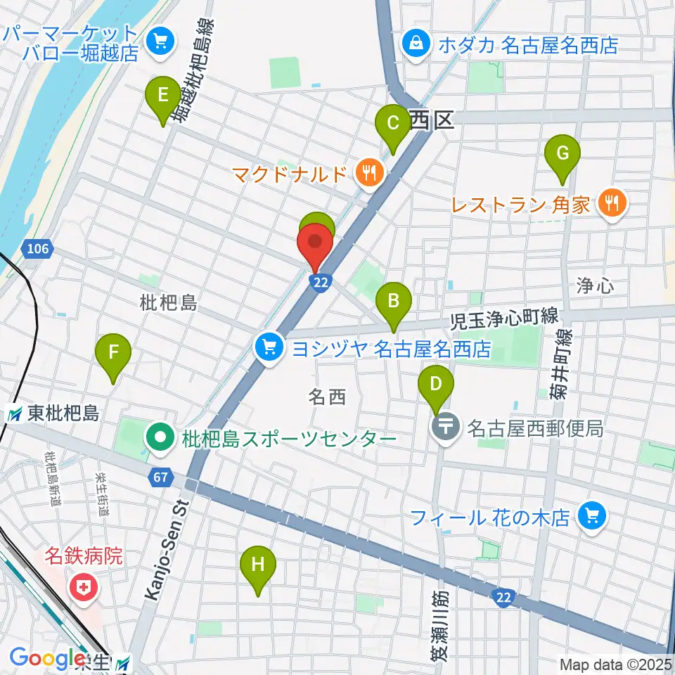 日野屋和楽器店周辺のコンビニエンスストア一覧地図