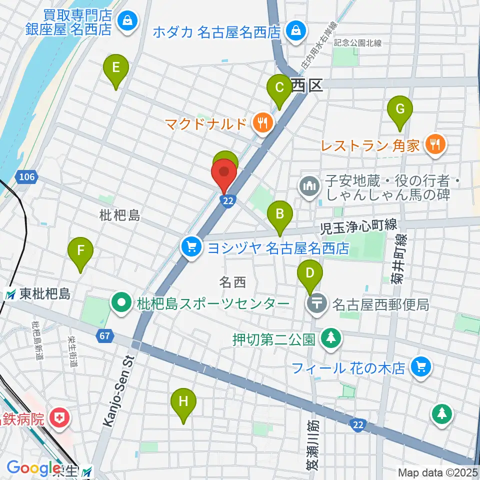 日野屋和楽器店周辺のコンビニエンスストア一覧地図