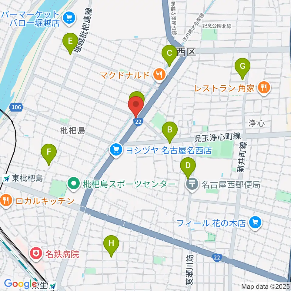 日野屋和楽器店周辺のコンビニエンスストア一覧地図