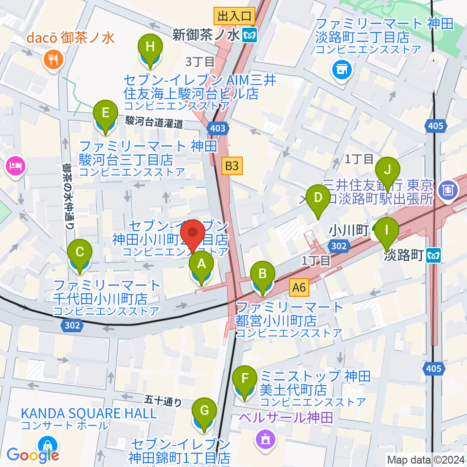 Hobo's周辺のコンビニエンスストア一覧地図